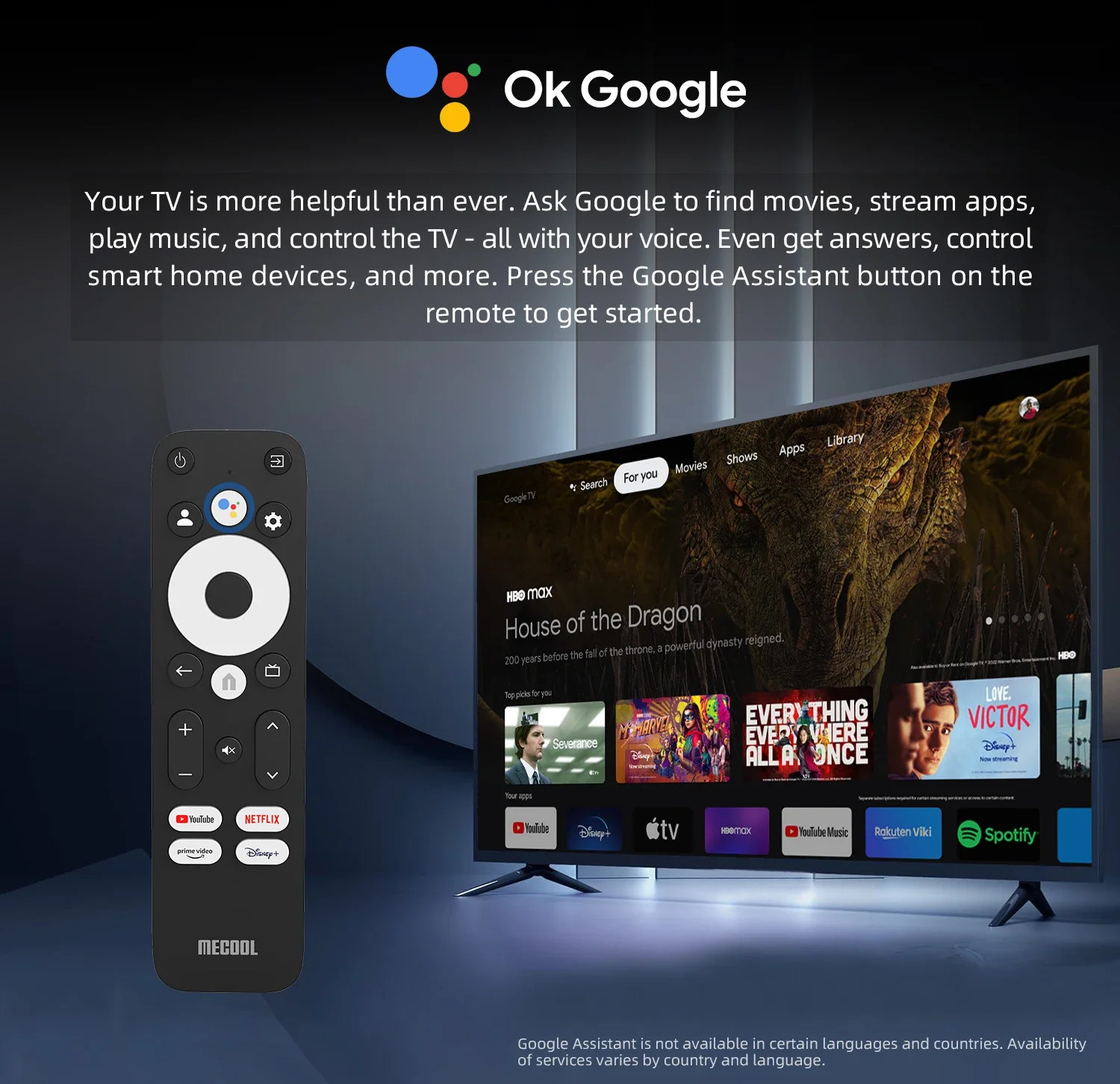 MECOOL KM7 PLUS Android 11 TV Box Google TV Netflix Certified 4K 2GB 16GB WiFi