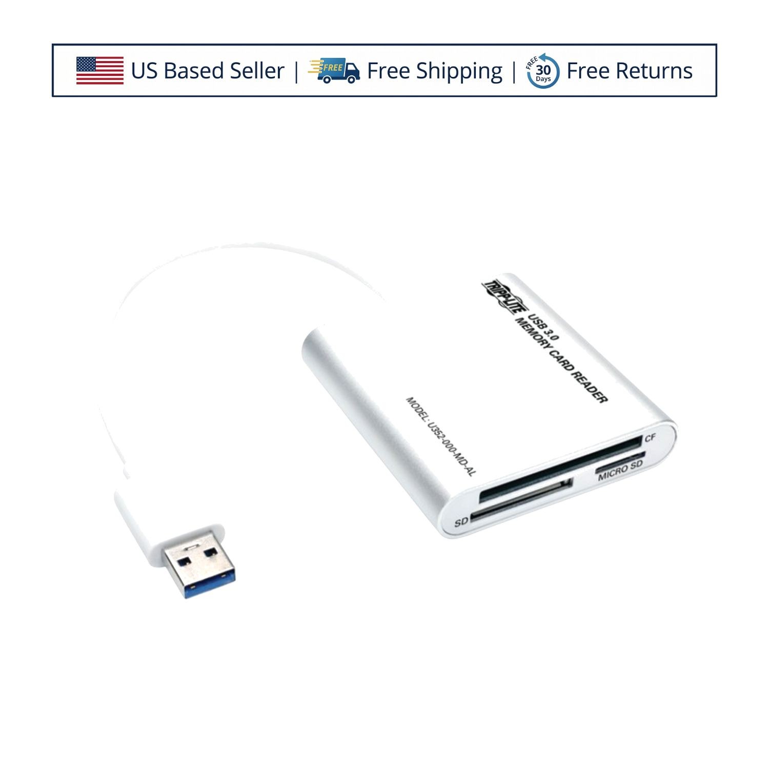 Tripp Lite USB 3.0 Aluminum Multi-Drive Card Reader/Writer with 6-Inch Cable