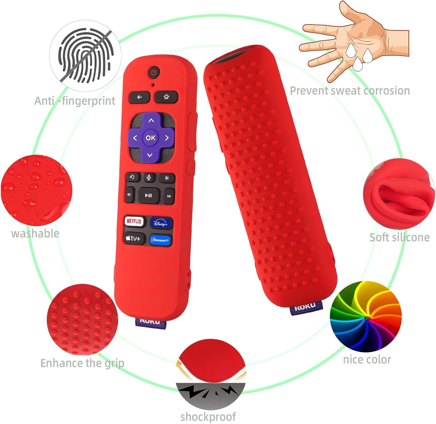 Silicone Cover for Roku Voice TV Remote Rcal7R/Roku Express/Roku Streaming Stick