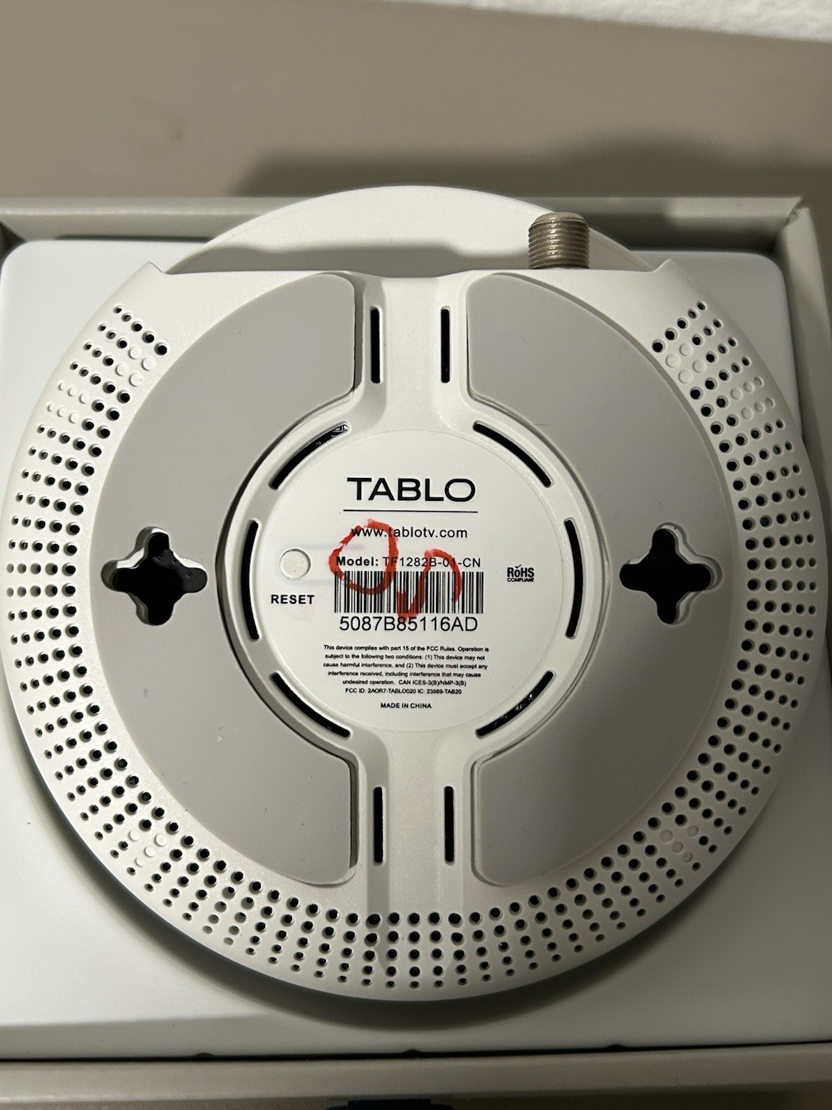 Tablo TV 4th Gen TF1282B-01-CN White 2-Tuner Over-The-Air DVR Streaming Player