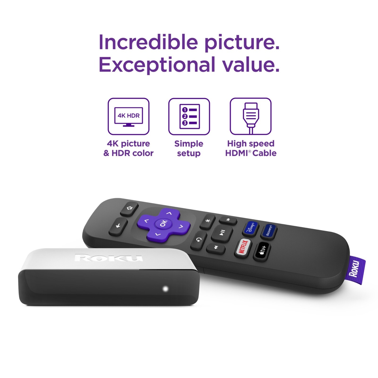 Newest Roku Premiere 3920RW HD/4K/HDR Streaming Media Player,Latest Version!