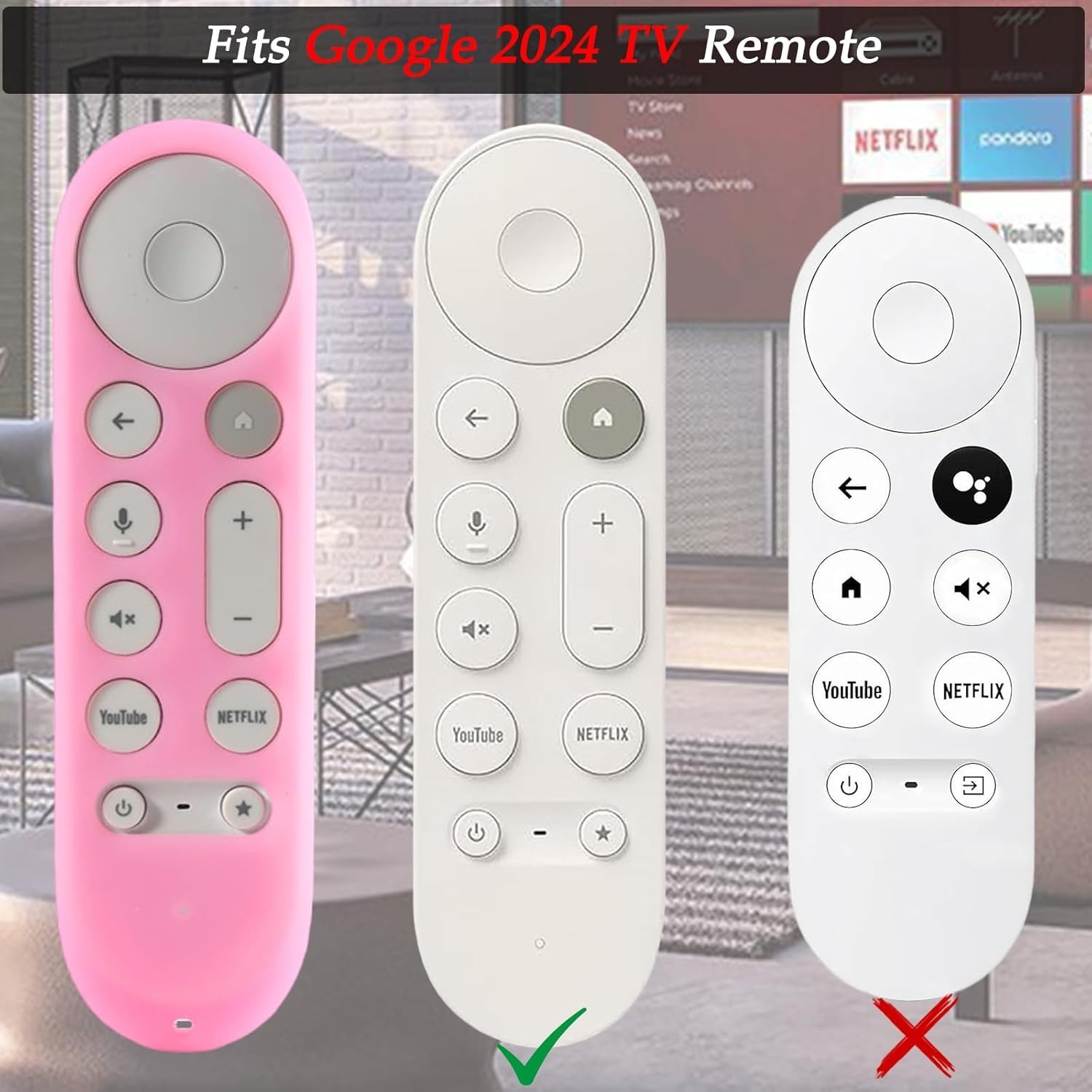 Glow Pink Google TV Chromecast 4K 2024 Remote Case Glow in Dark