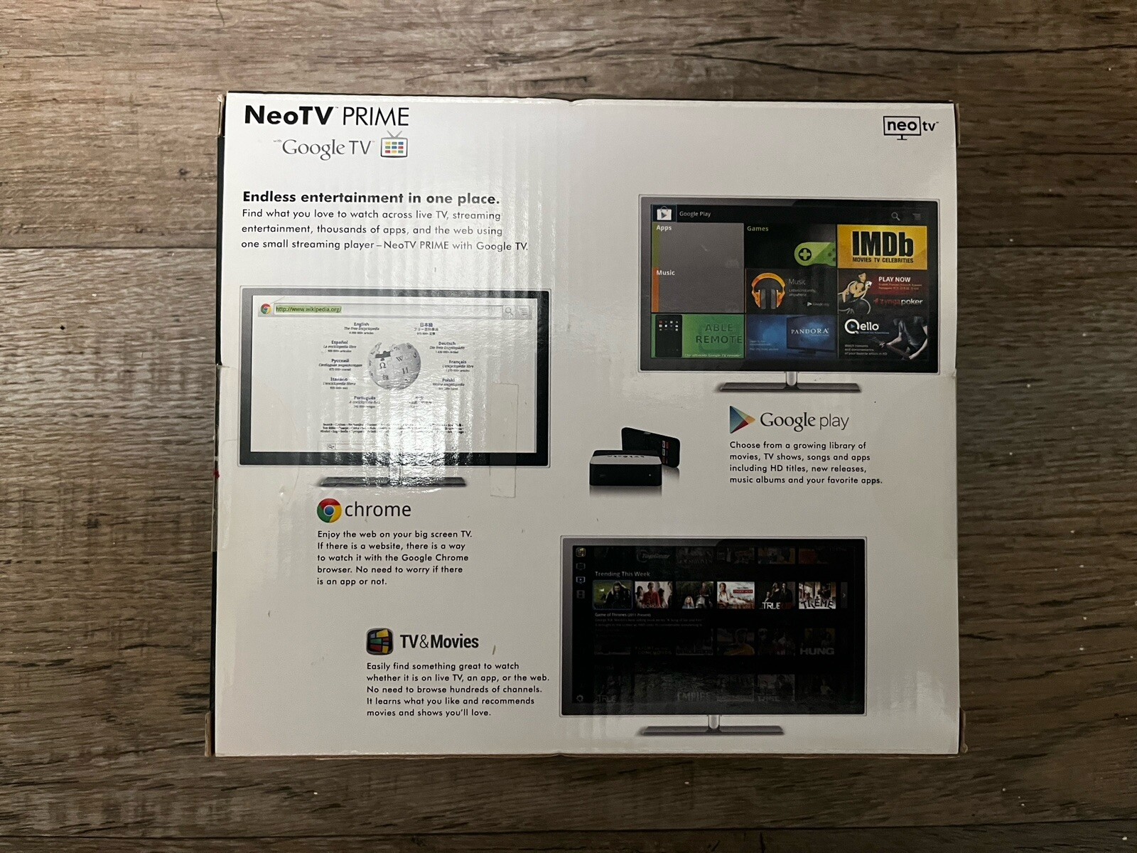 NetGear NeoTV PRIME Google TV Router Brand New In Box GTV100-100NAS