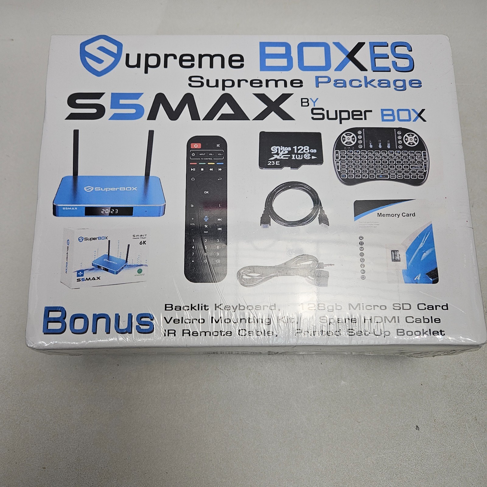 SuperBox S5MAX Smart Media Player 6K WiFi-6 Ultra Android 12 Supreme Package