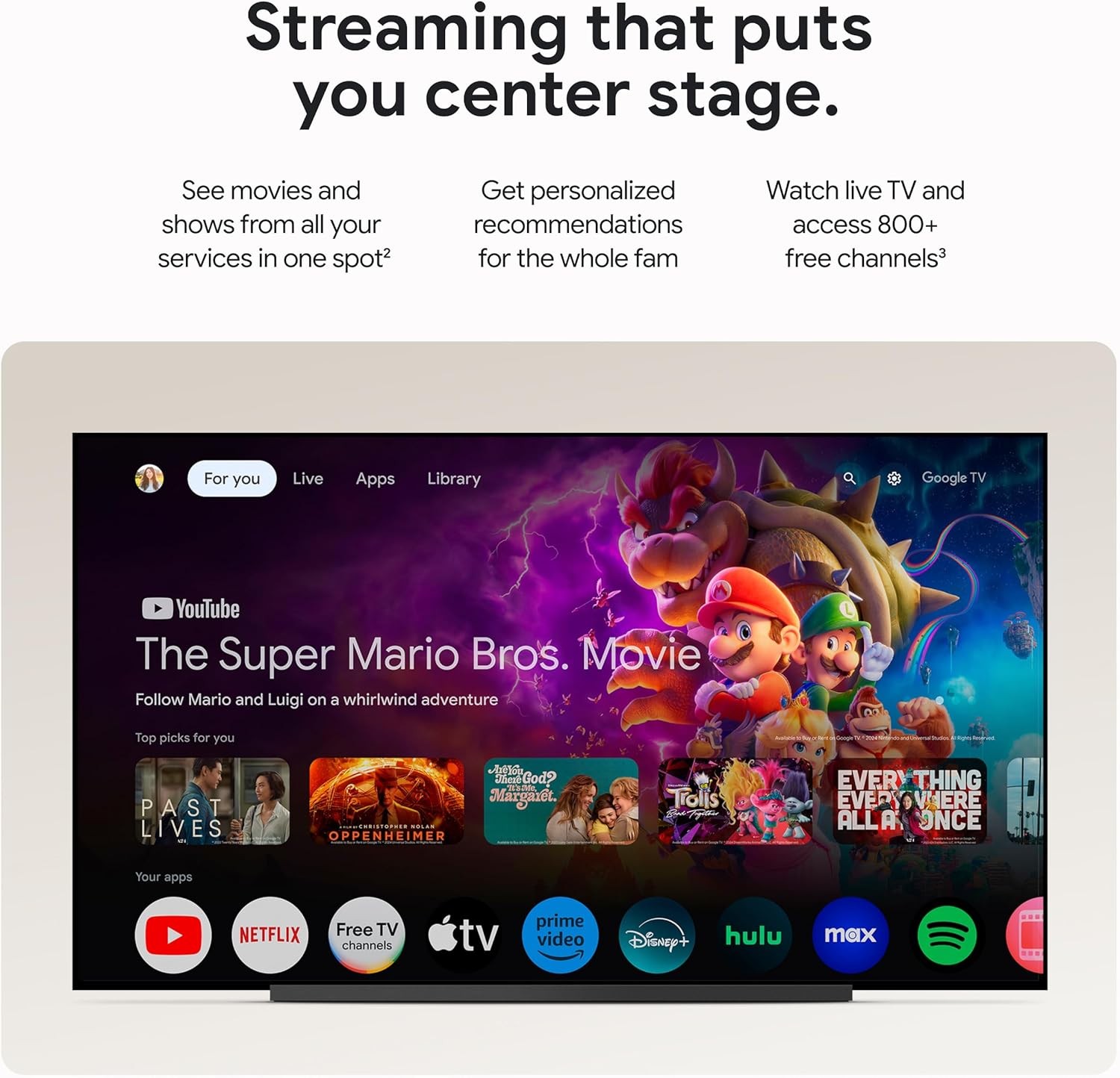 Google TV Streamer 4K Porcelain Fast Streaming Voice Search