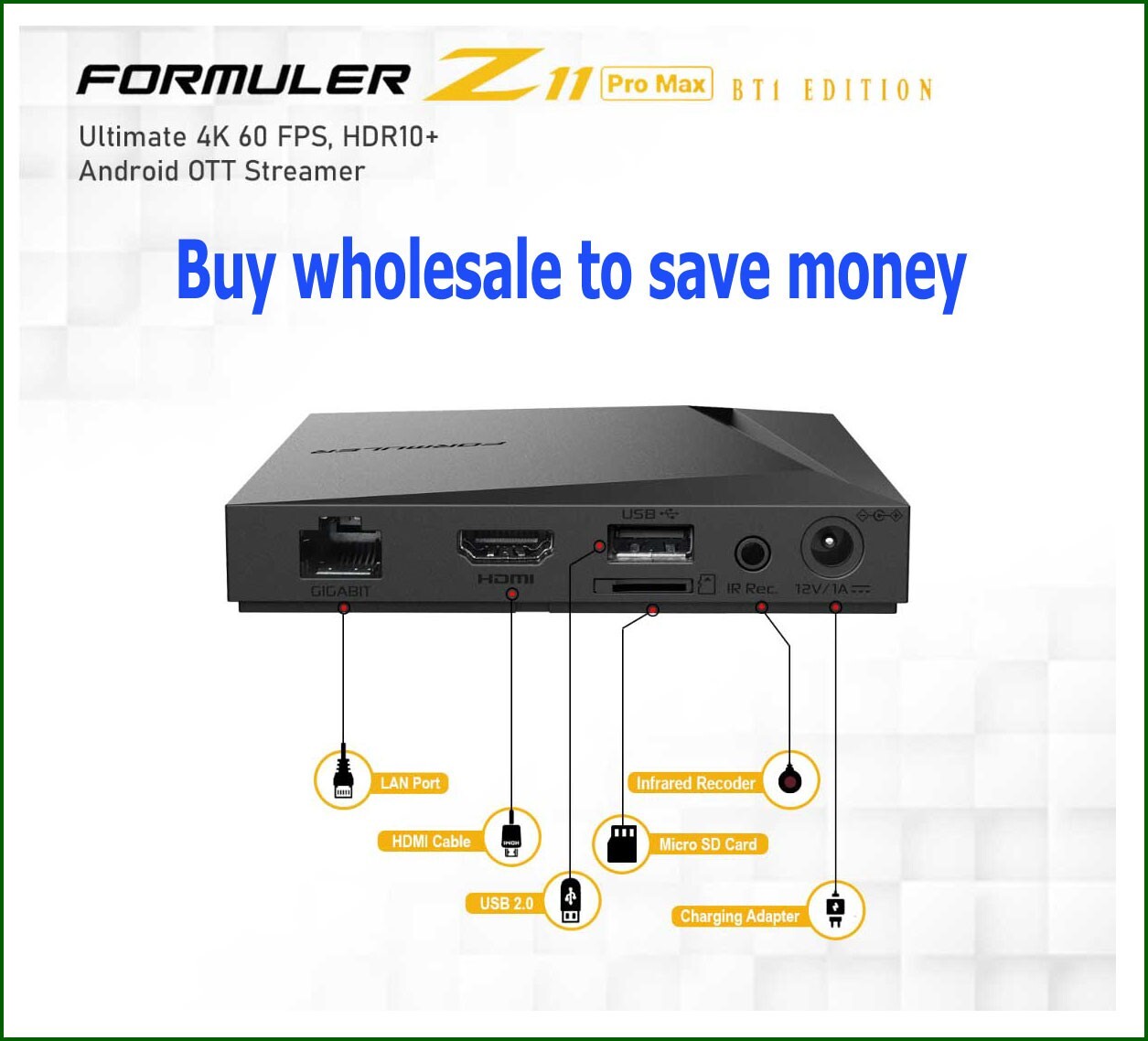 Formuler Z11 Pro Max Android 11 Wireless AX 2×2 Gigabit LAN 4GB Ram 32GB ROM 4K