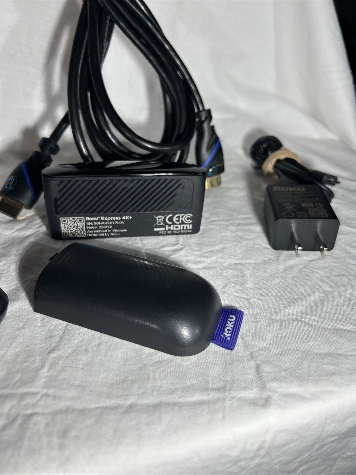Roku Express 4K+ 3941X Streaming Media Player w/ Remote + HDMI + AC Adapter