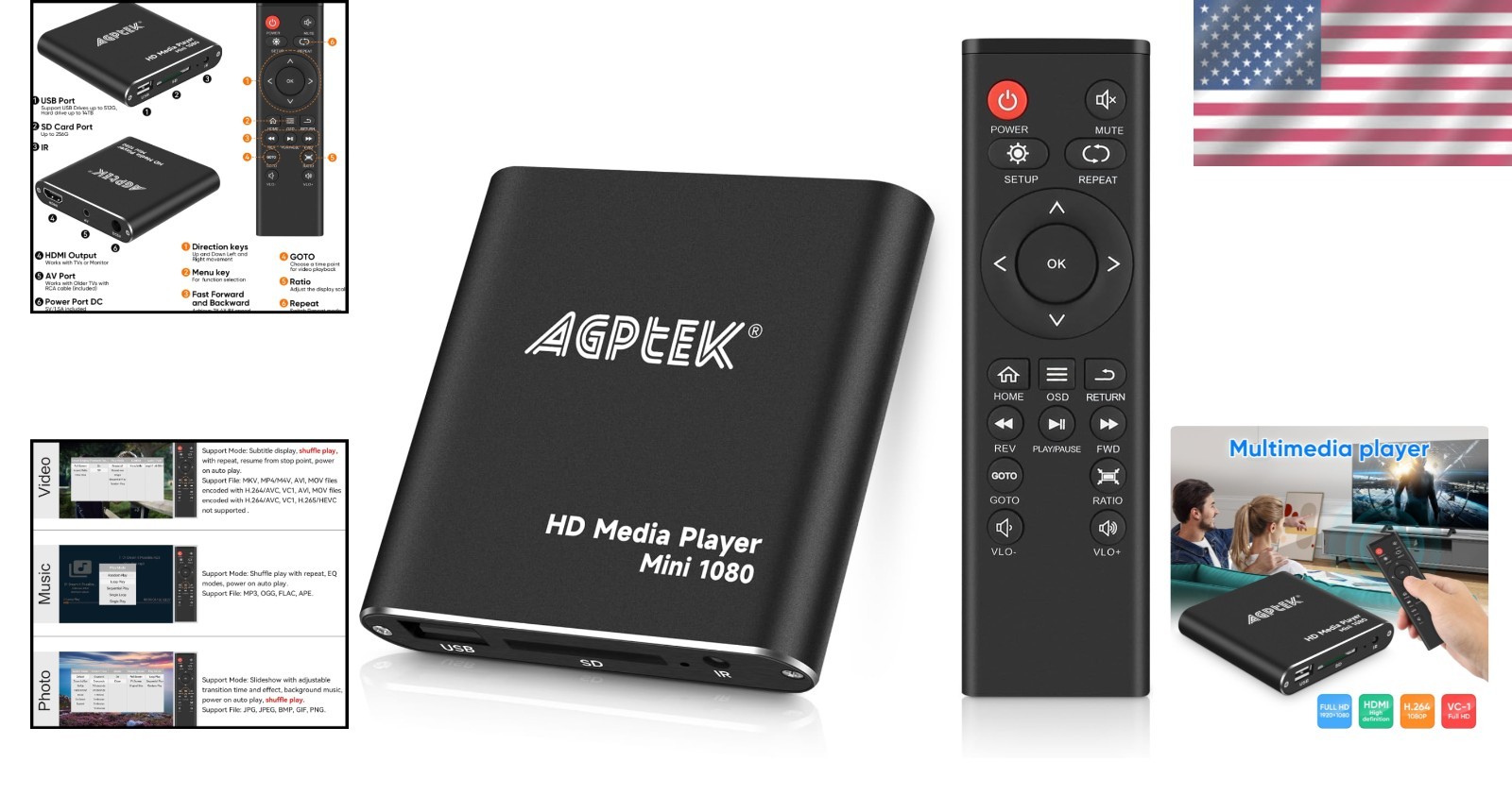 Black Portable Digital Media Player