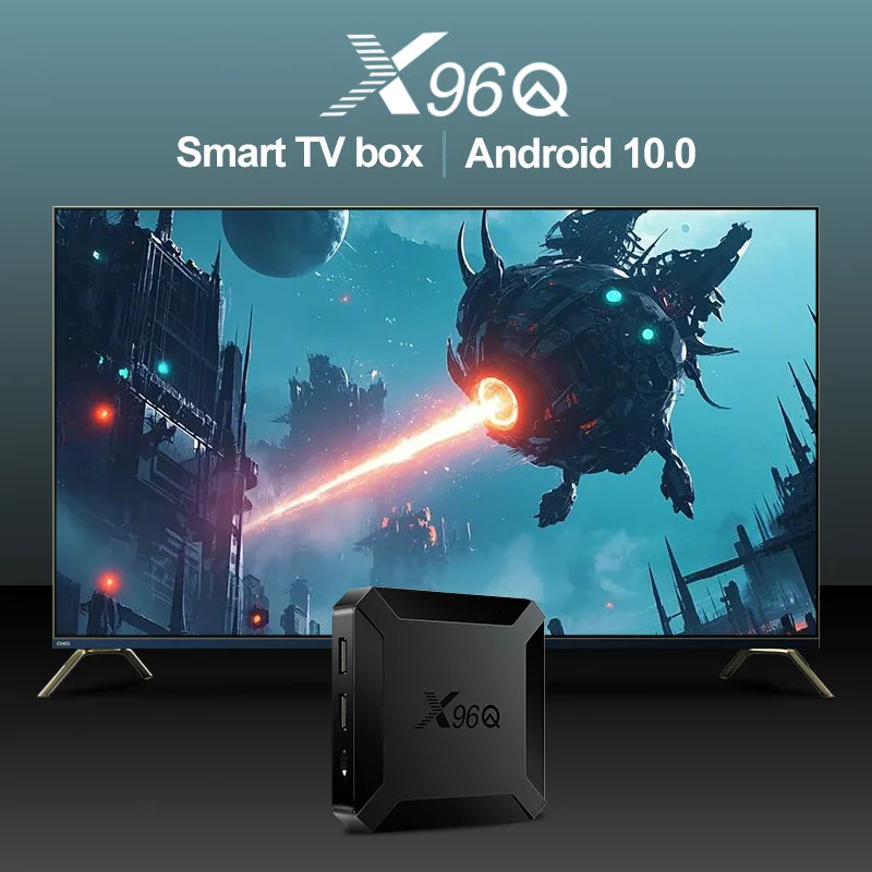 Hot X96Q Android 10.0 Fast Smart TV BOX 2GB 16GB Allwinner H313 Quad Core 4K