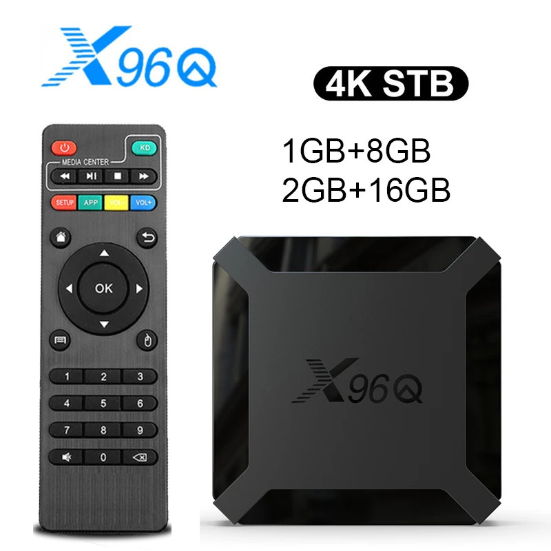 Hot X96Q Android 10.0 Fast Smart TV BOX 2GB 16GB Allwinner H313 Quad Core 4K