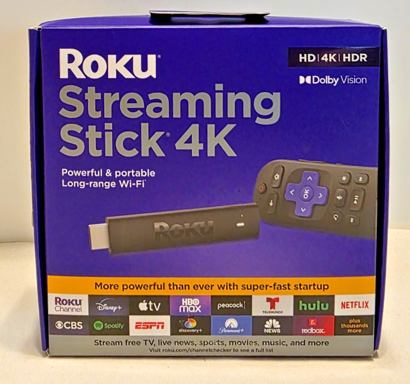 Roku Streaming Stick 4K Voice Remote HDR Dolby Vision WiFi Streaming Device