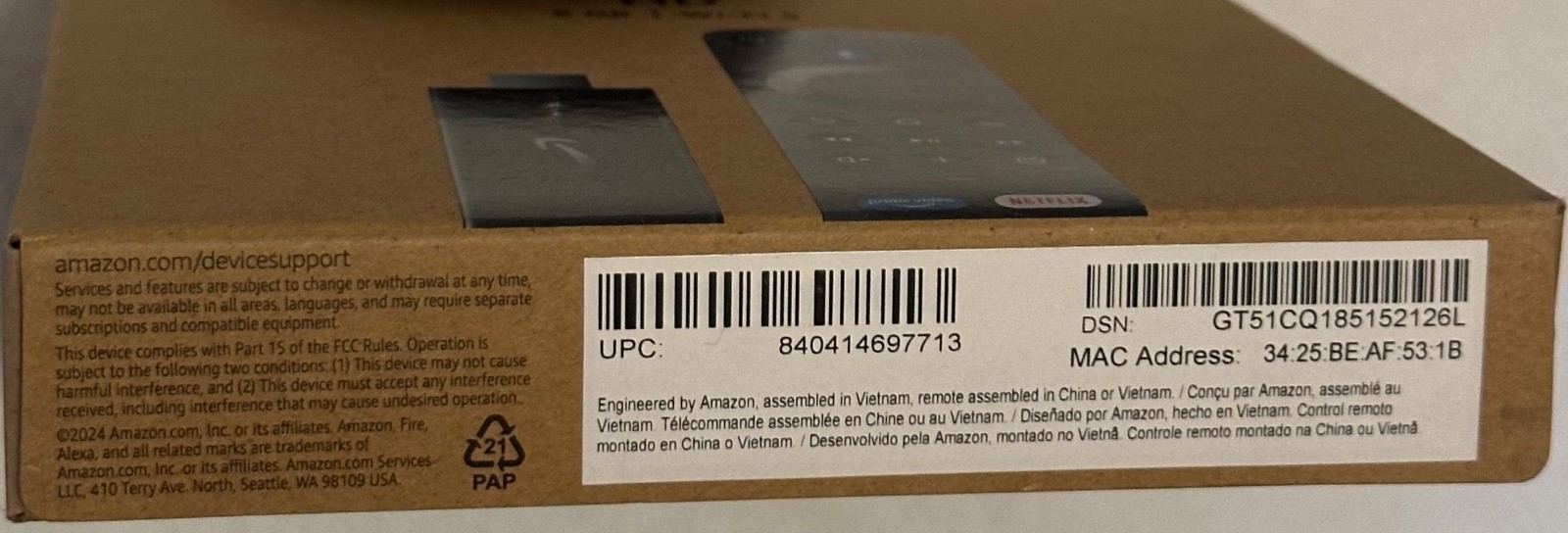 Amazon Fire TV Stick 8gb 4k New in Sealed Box