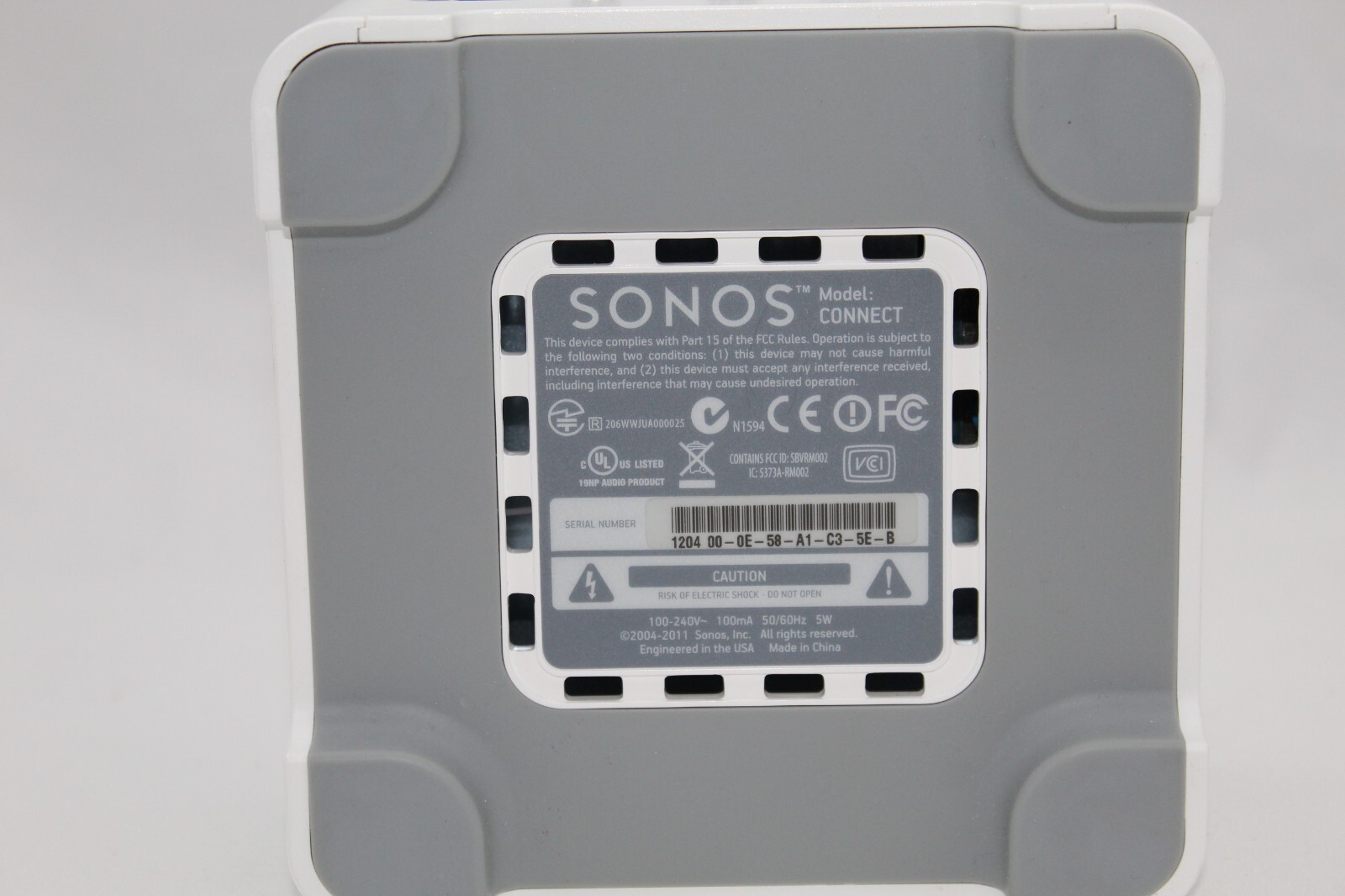 Sonos Connect S1 Gen 1 ~ White Wireless Music Media Streaming Player ~ WORKS