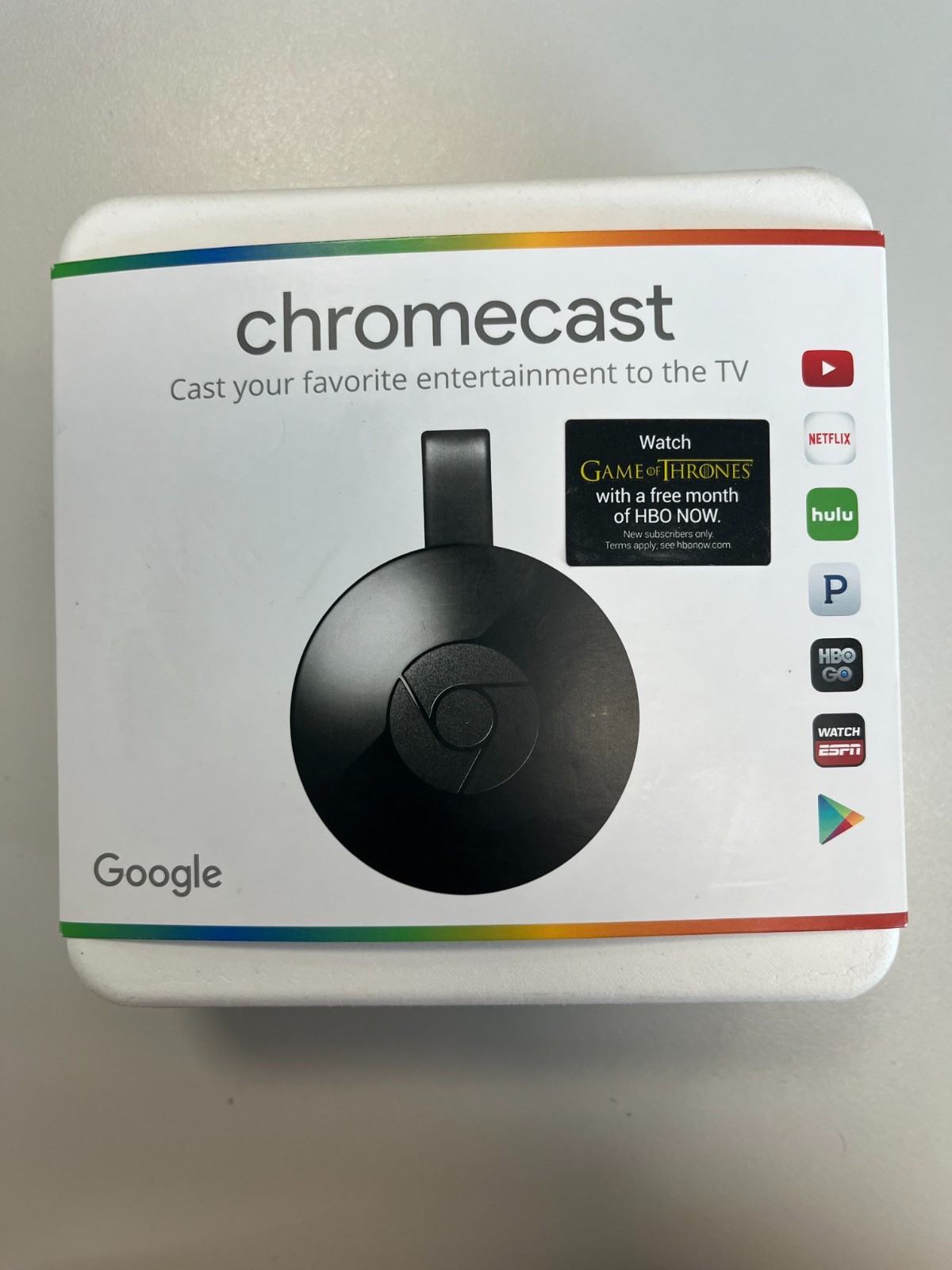 NEW Google Chromecast Streaming Media Player Black Wi-Fi HDMI GA3A00093-A14-Z01