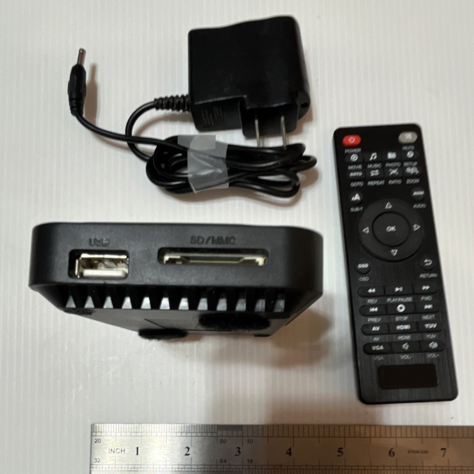 Full HD Media Player 1080P Box, HDMI USB SD/MMC, Remote, Black