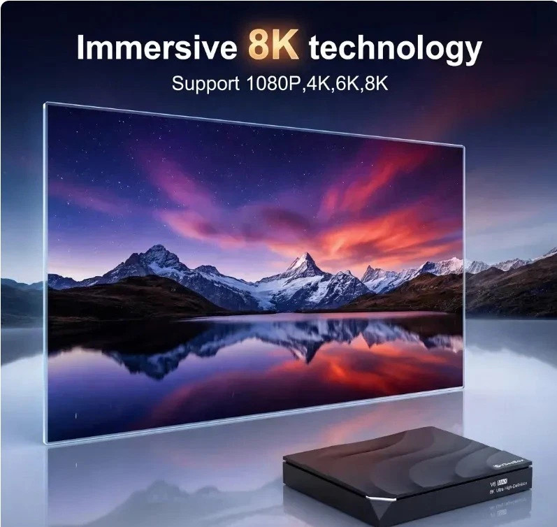 New vSeeBox V6 Max Smart TV Box Quad Core 4GB RAM 32GB Storage Dual Band WiFi 6