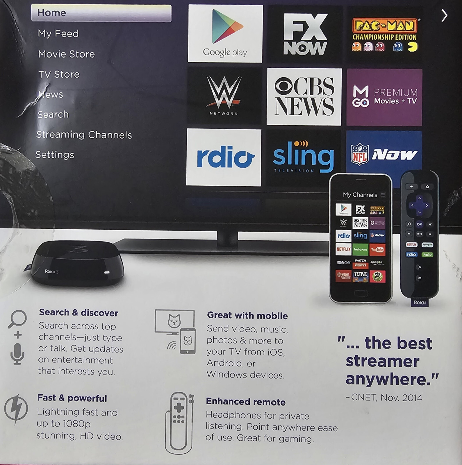 Roku 3 Model 4230R 2000 + Biggest Streaming Channel Lineup