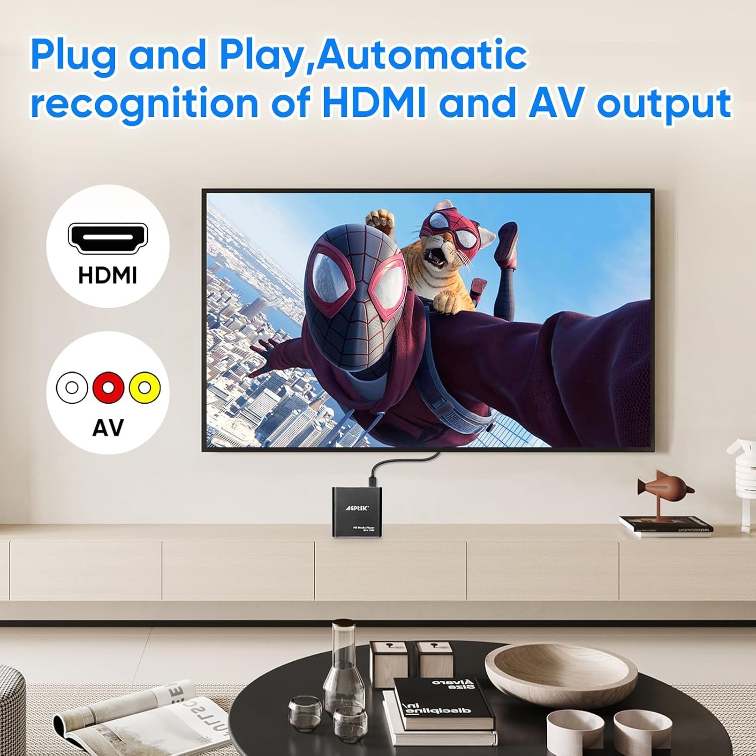 HDMI Media Player, Black Mini 1080p Full-HD Ultra HDMI Digital Media Player