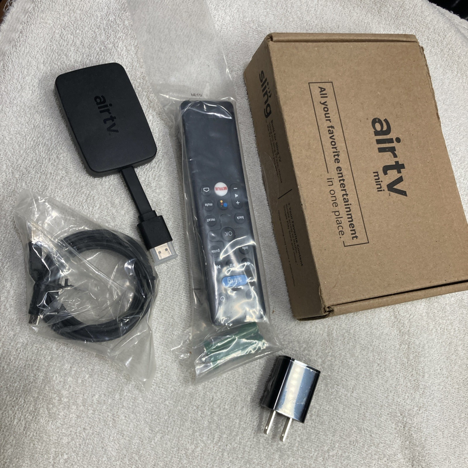 AirTV Mini Android TV Streaming Box w/ Remote Sling Netflix Google Assistant New