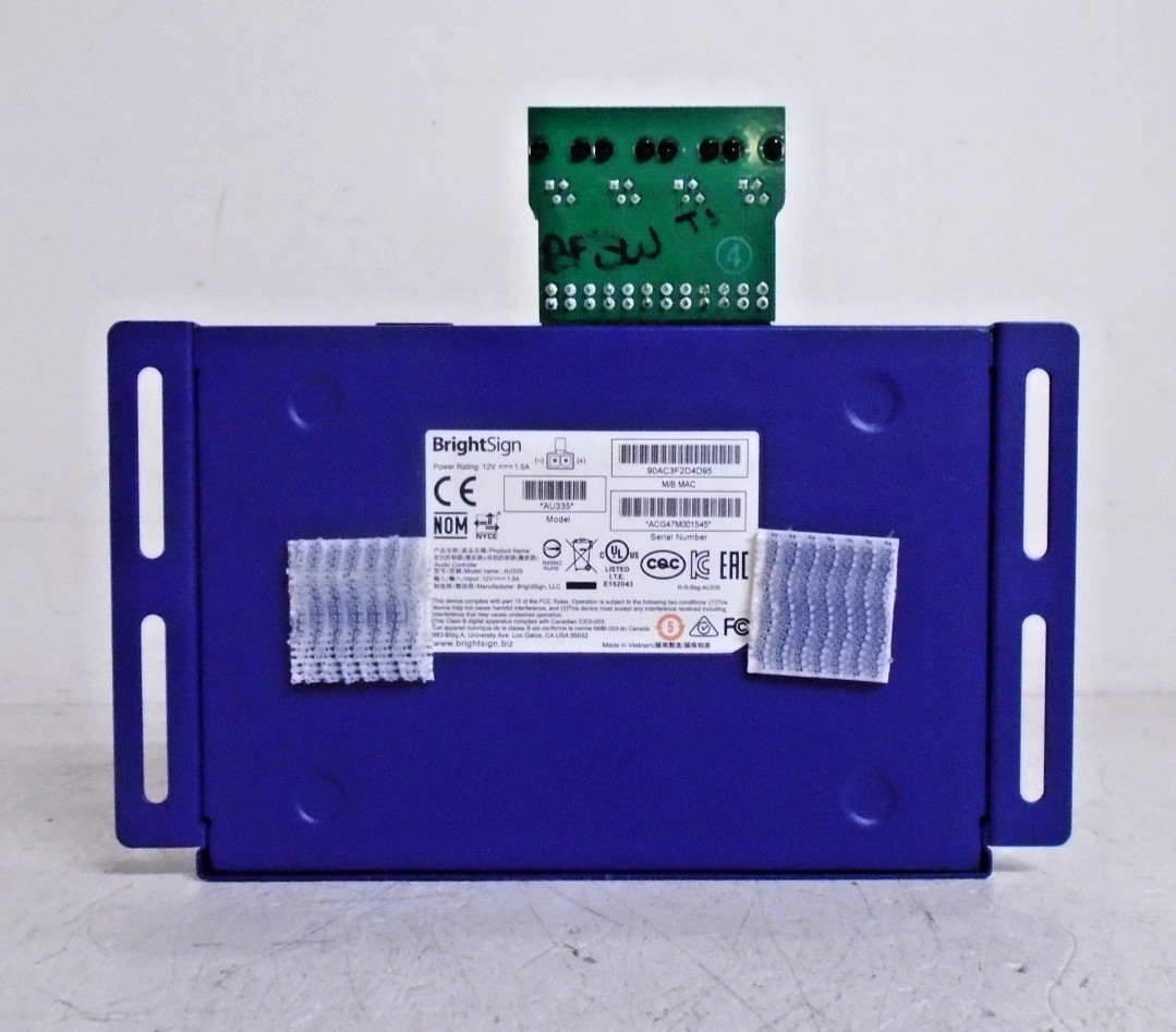 BrightSign AU335 ARC/eARC Analog Audio Only Digital Signage Player w/Power Cable