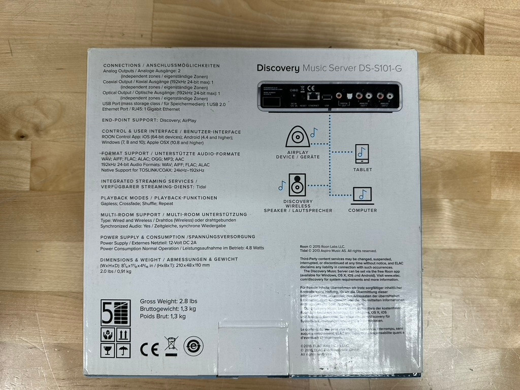 ELAC DS-S101-G Discovery Series Home Music Server Digital Audio Wi-Fi NEW!