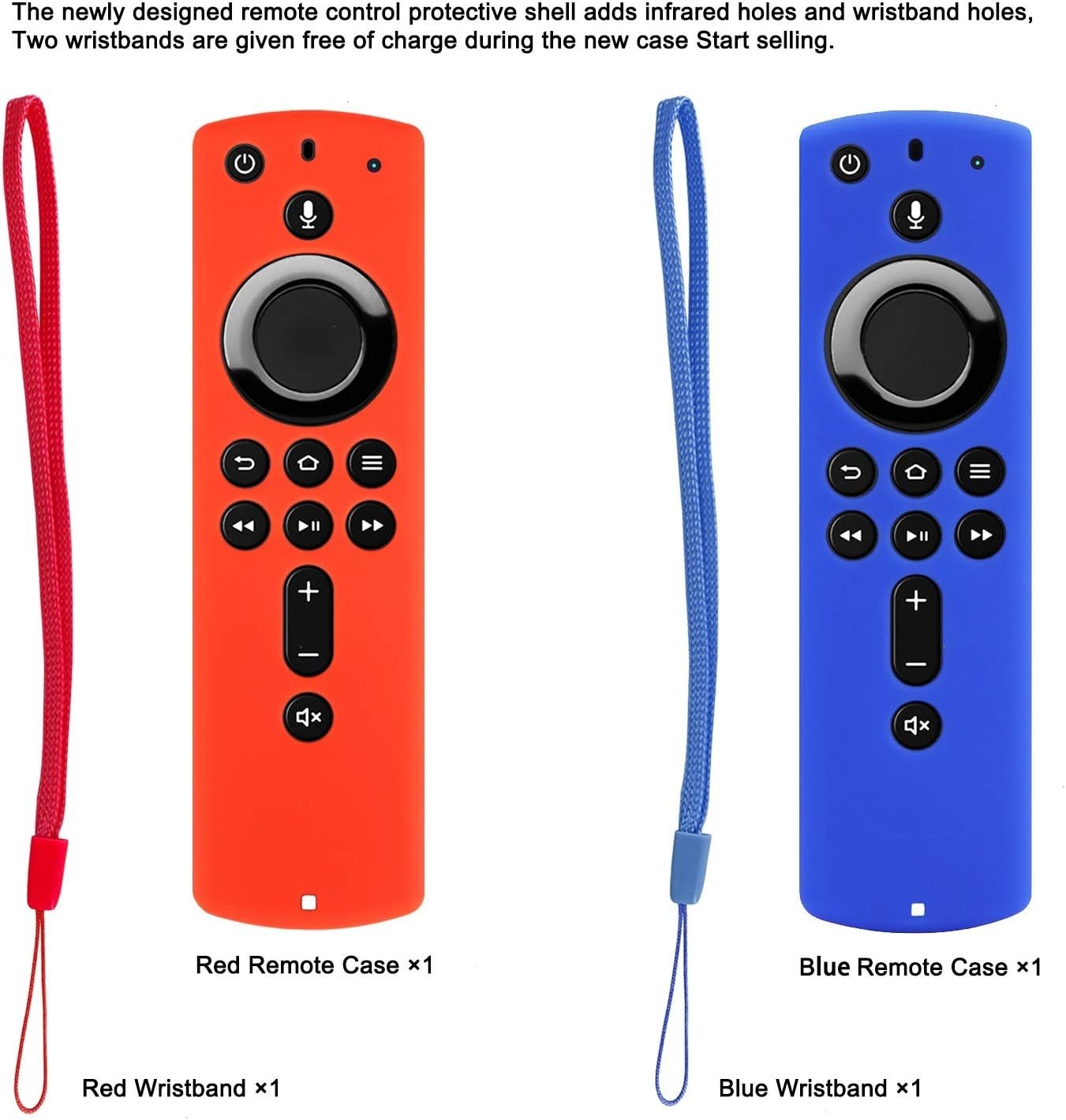 Vibrant Red & Blue Silicone Cover for Fire TV Stick 4K – 2 Pack of Protection