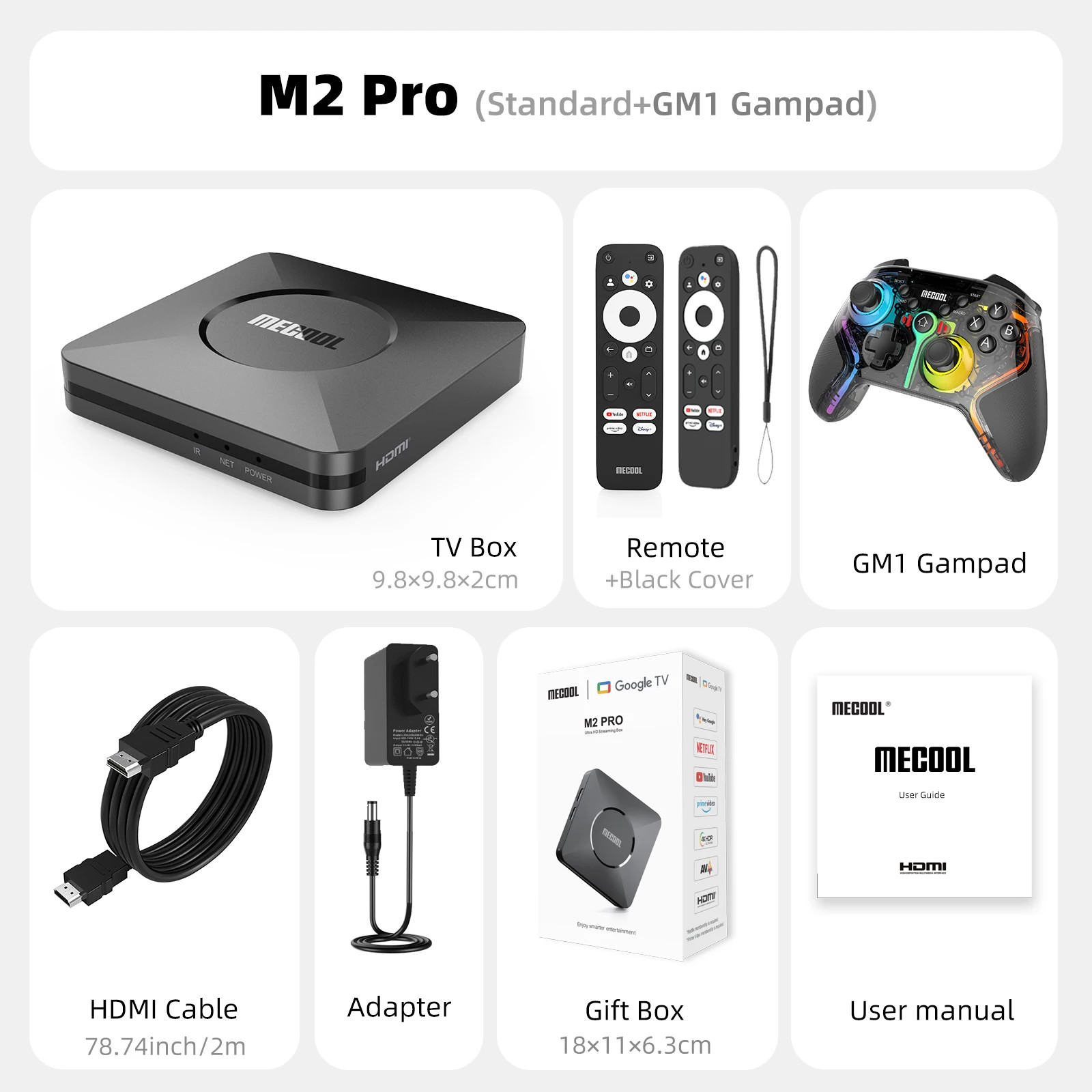 MECOOL M2 Pro Google TV Box Android 11 Netflix Certified 4K S905Y4 2GB+16GB