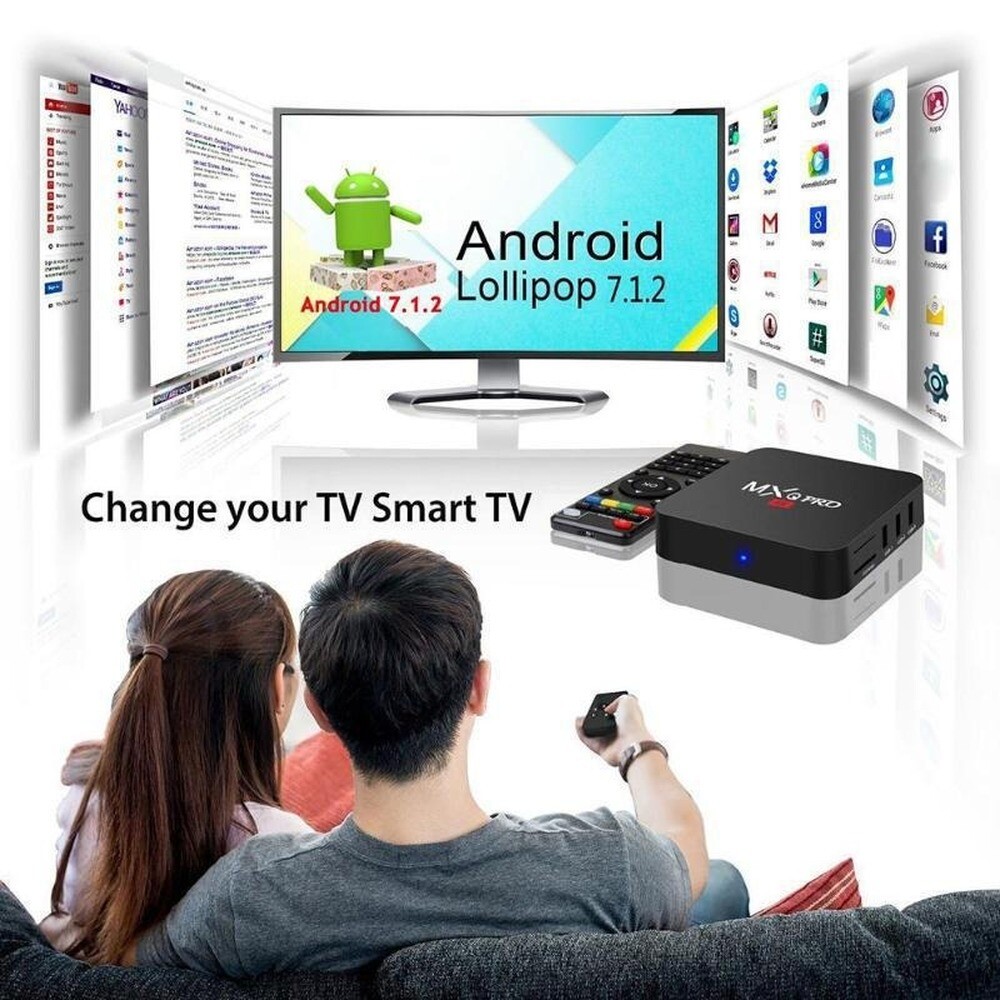 MXQ Pro 4K Android TV Box 7.1 Smart TV Box WiFi Quad Core 3D Media Player