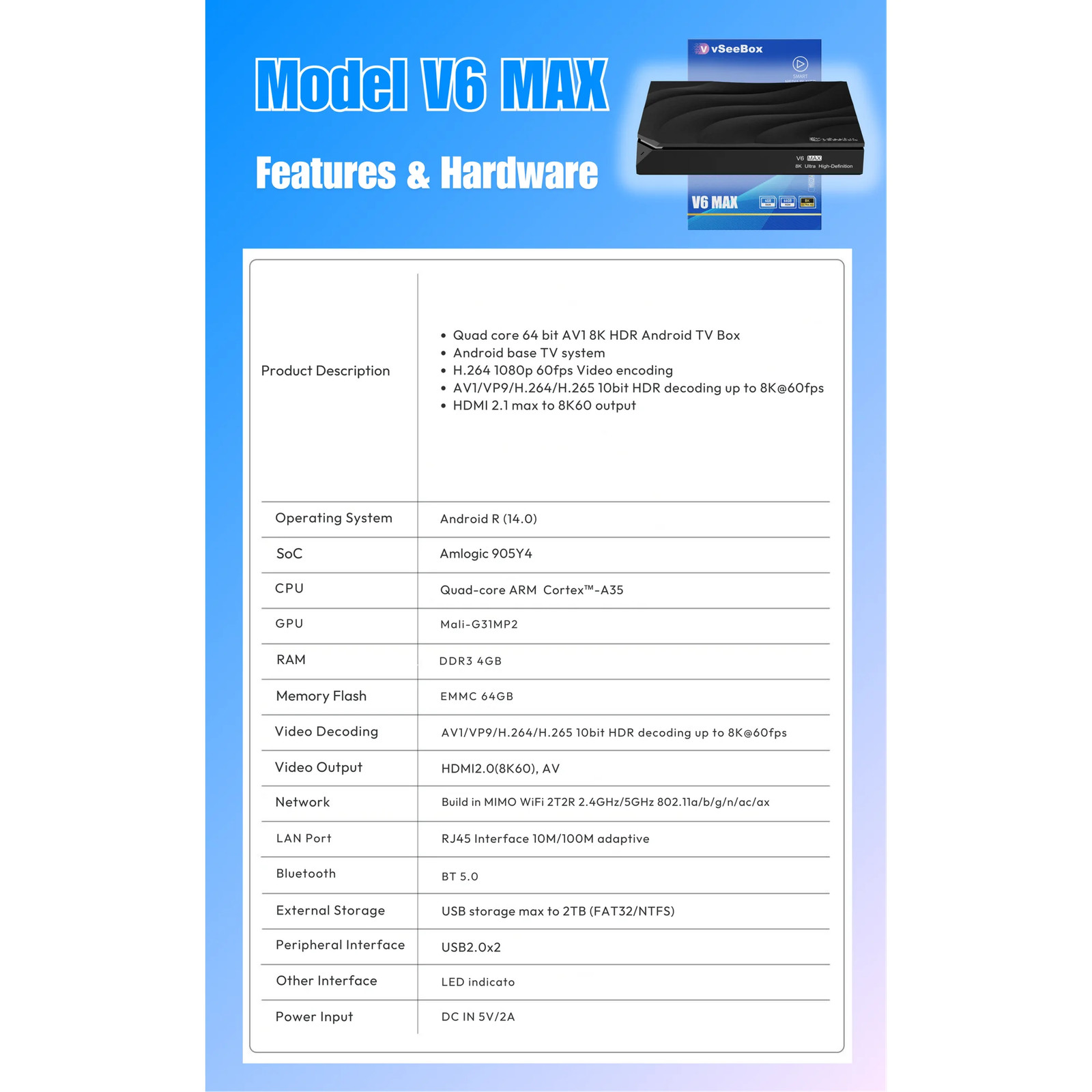 Vseebox Vsee V6 Max – Same Day Shipping Authorized Distributor Accept Offers