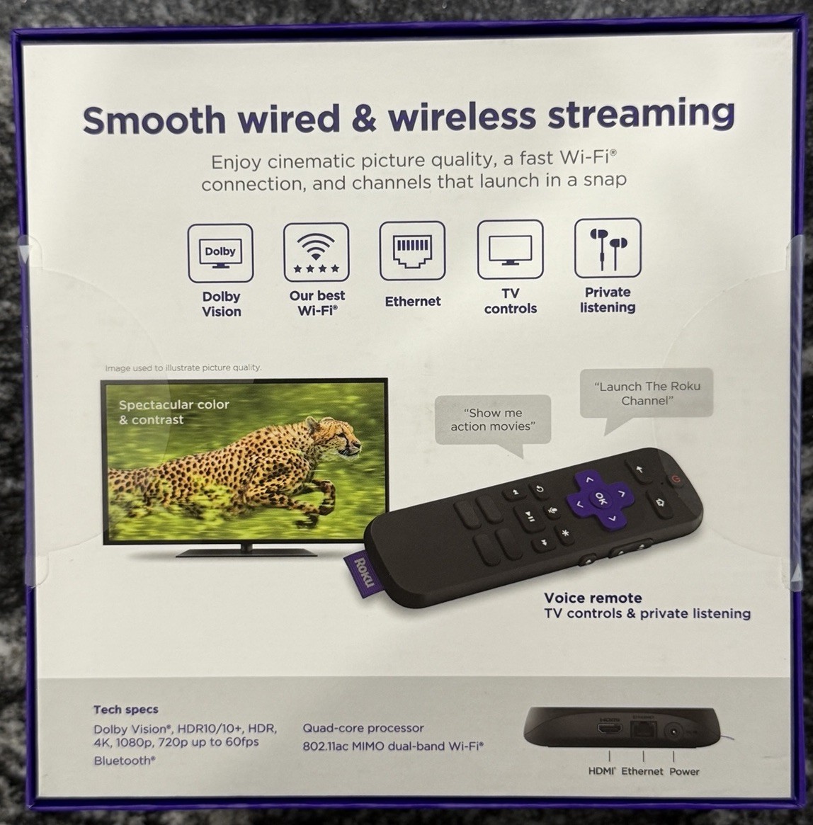 Roku Ultra LT 2021 HD Digital Streaming Device – Black – NEW SEALED