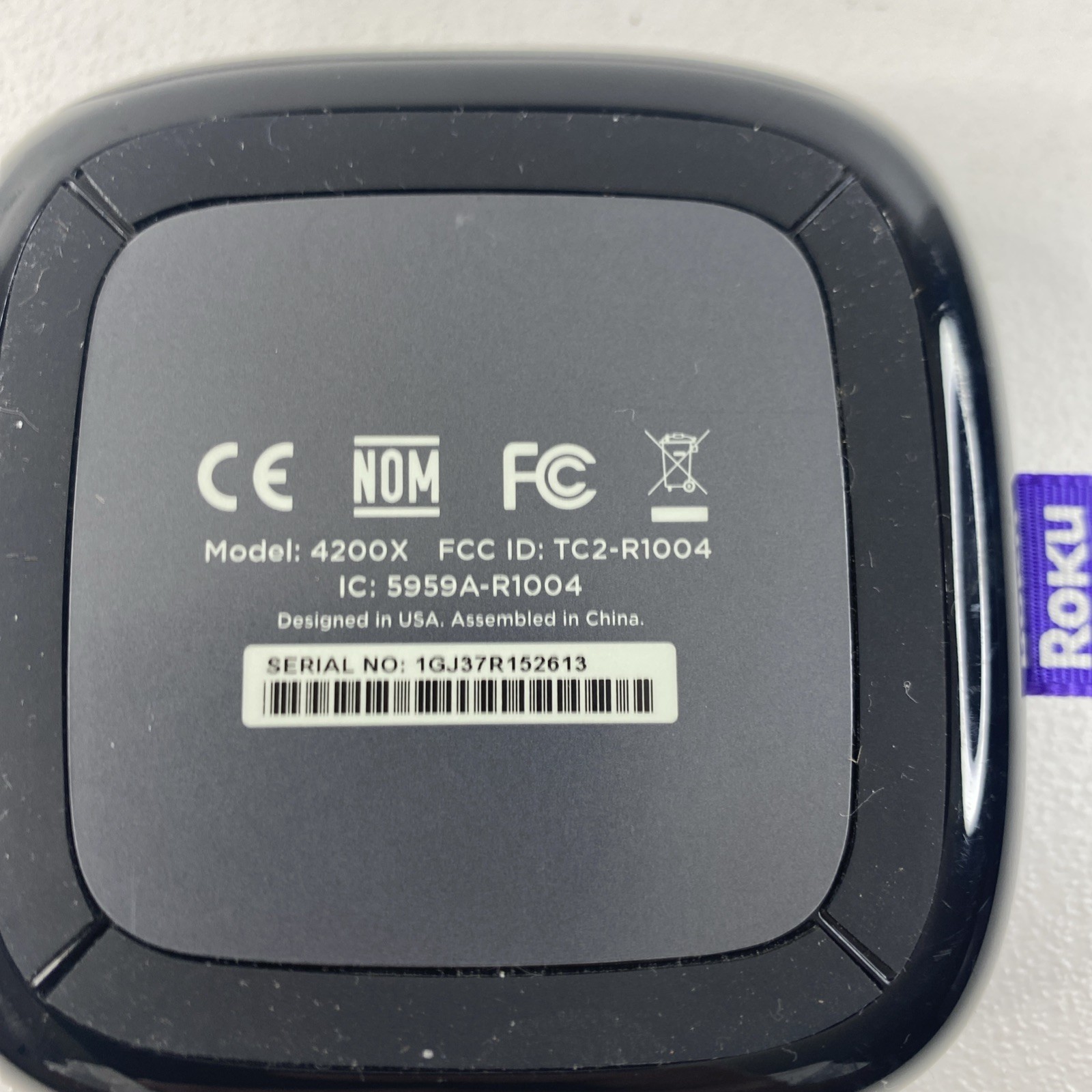 Roku 3 (3rd Generation) Media Streamer 4200X W/ Remote & Power Supply Tested