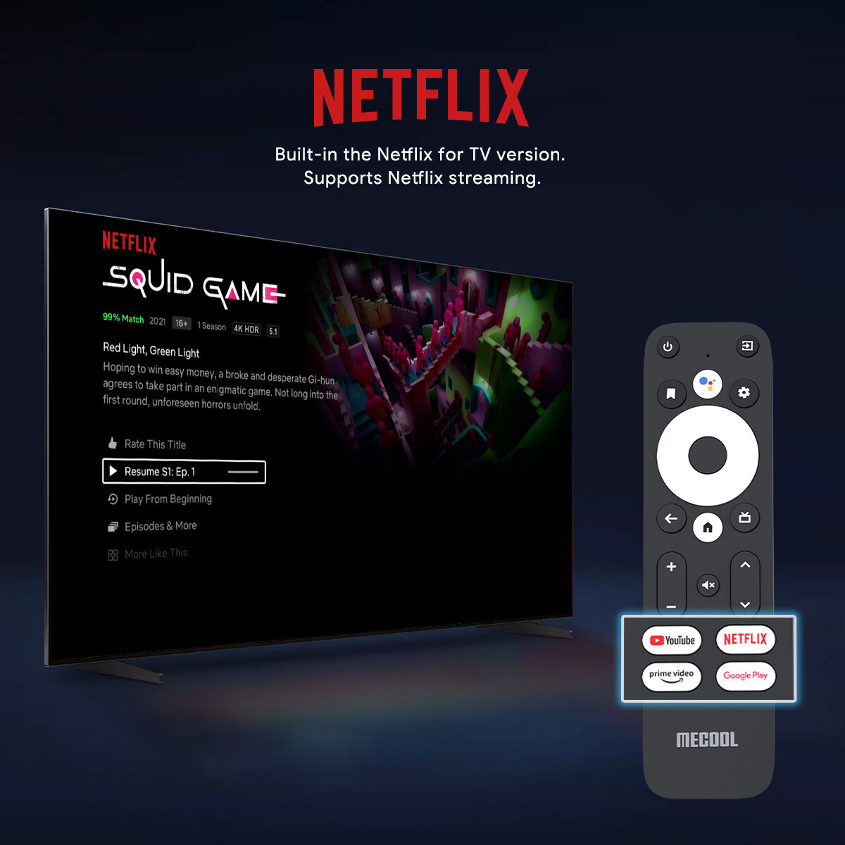 MECOOL KM2 Plus Android 11 TV Box 2G 16G S905X4-B Wifi BT5.0 HDR 4K Prime Video