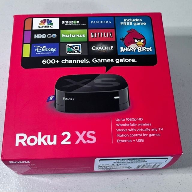 Roku 2 XS Model 3100R Media Player + Power Supply + Remote
