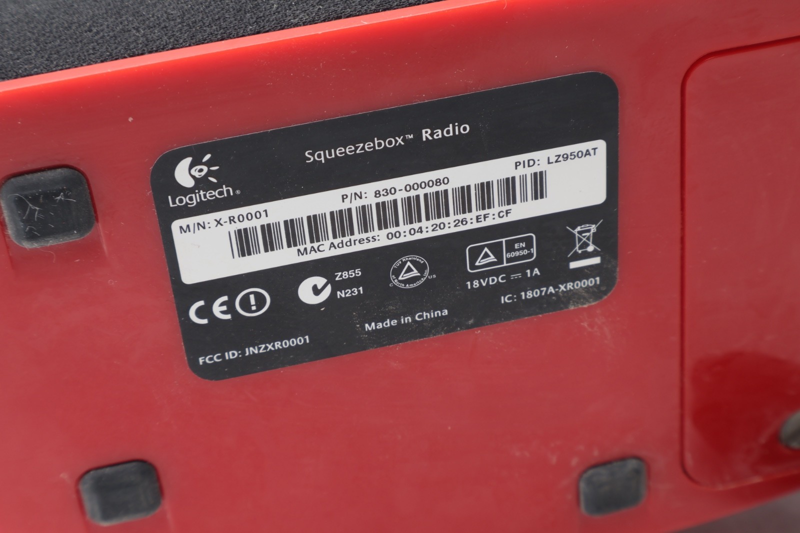 Logitech X-R0001 Red Wi Fi Squeezebox Internet Smart Radio Music PARTS REPAIR
