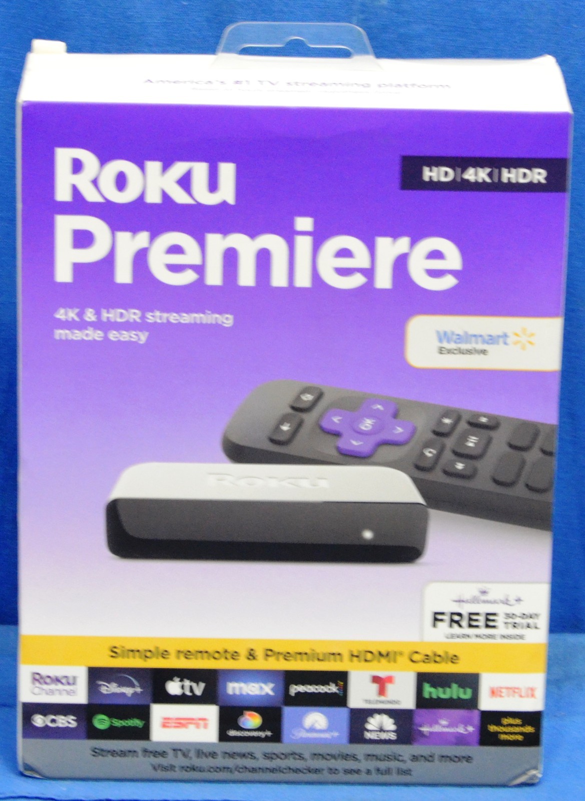 Roku Premiere 4K/HDR Streaming Media Player with HDMI Cable & Remote