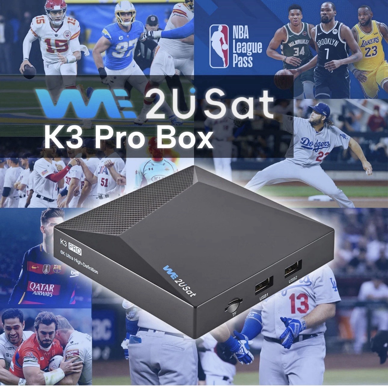We2USat K3 PRO+ 6K HDR Android TV Box Remote Control 4GB RAM + 32GB Storage