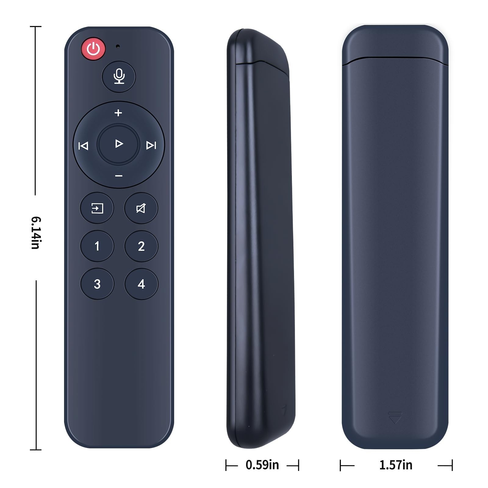 Voice Replacement Remote for AirPlay 2 Audio Streamer, Push-to-Talk, 4 Music Pre