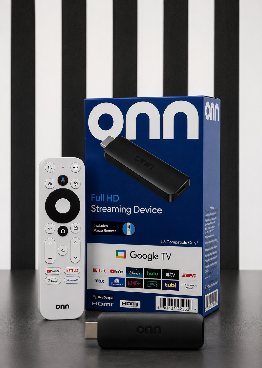 Onn Google TV Streaming Device J-br-
