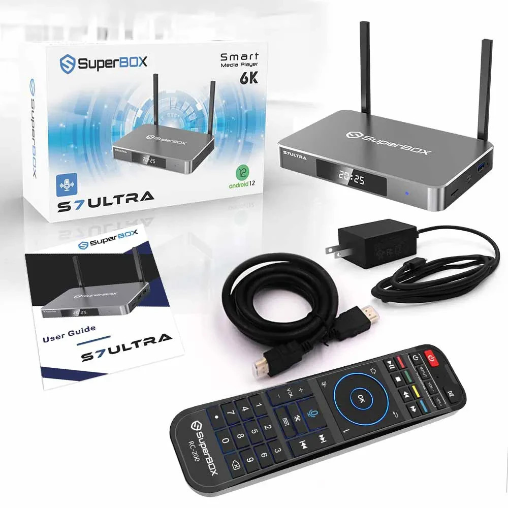 SuperBox S7 Ultra Android 12 Smart TV Box | 4GB RAM 128GB Storage WiFi6 Bluetoot