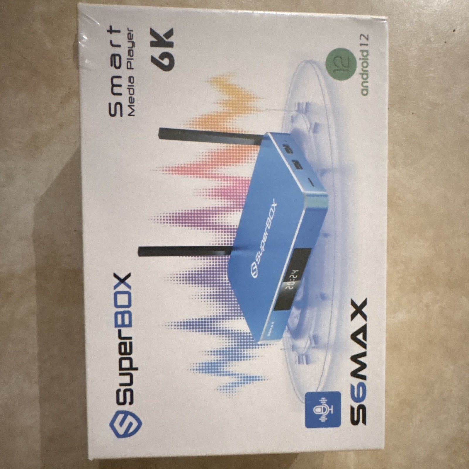 SuperBox S6MAX 6K Android 12 Media Box Wi‑Fi 6 4GB/64GB Ethernet HDMI Blue