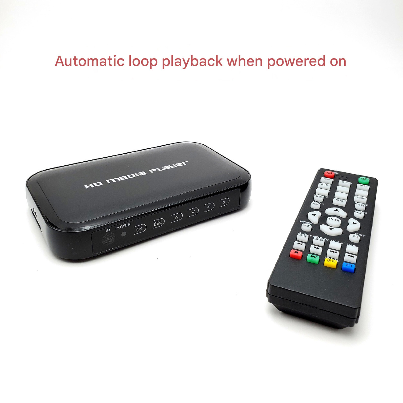 A28D USB SD MMC VGA AV YPbPr Multi TV Media Player + IR Fernbedienung 1080p