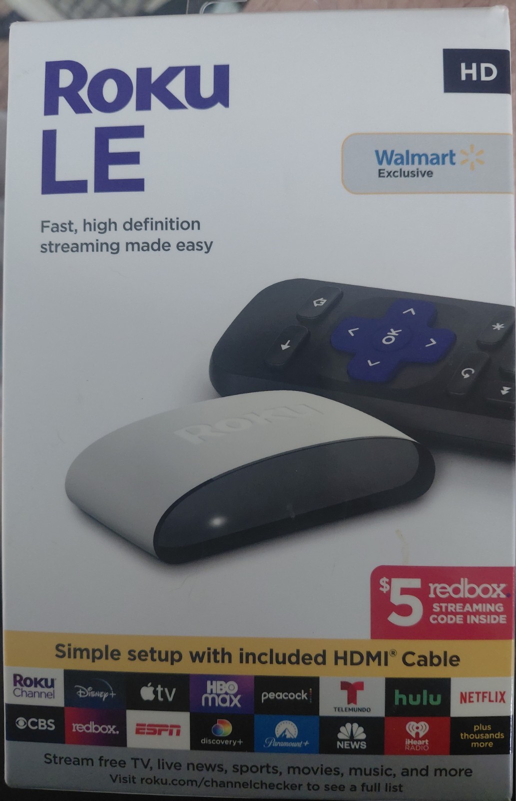 Roku LE HD Streaming Media Player w/ HDMI Cable & Remote