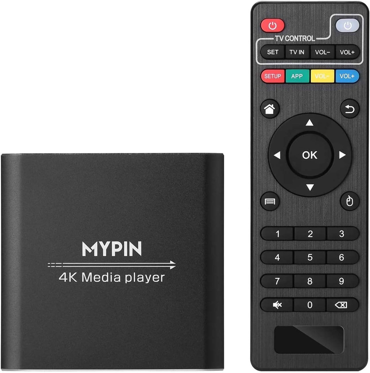 4K Media Player with Remote Control, Digital MP4 Player for 8TB HDD/USB Drive…
