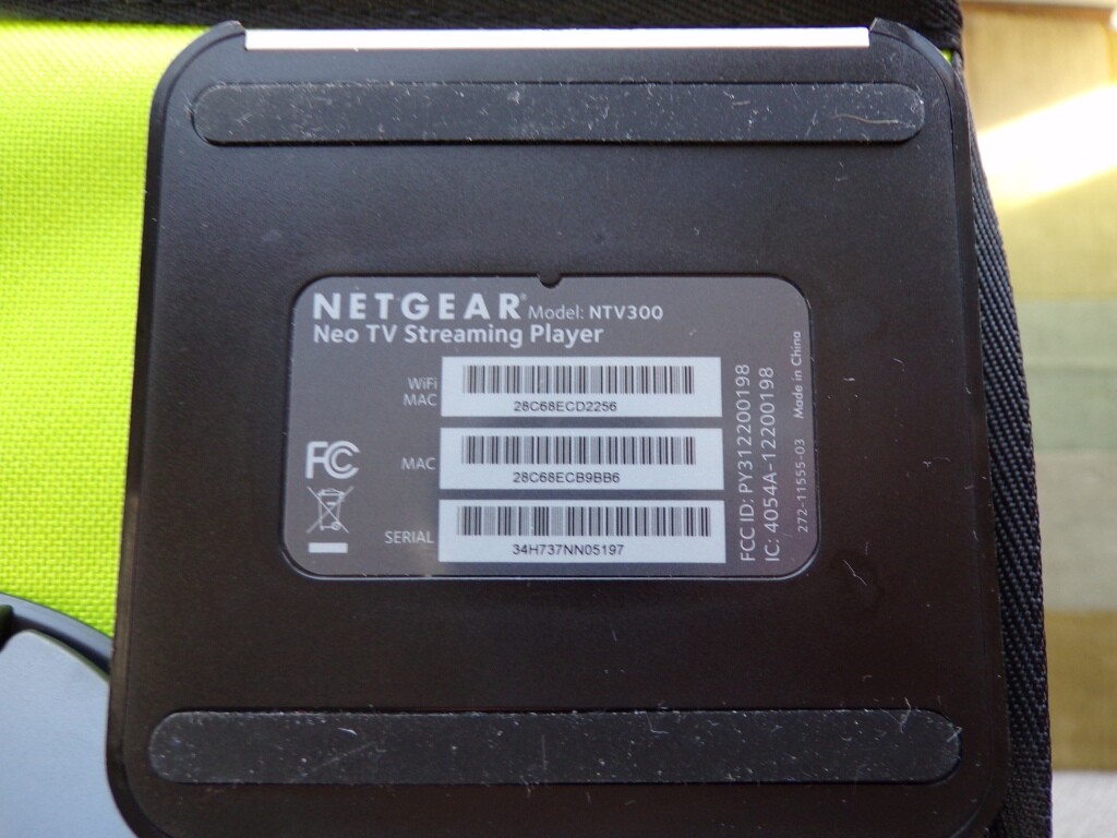 NETGEAR Neo NTV300 WiFi TV Streaming Video Media Player w/Remote & AC Adapter