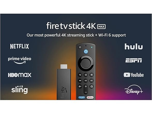 Fire TV Stick 4K MAX w/ Alexa Voice Remote w/TV Controls Amazon Certified Renew