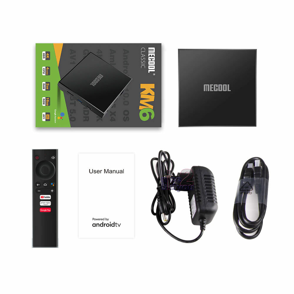 Mecool KM6 Amlogic S905X4 Google Certified 4K 2G 16G Android 10 TV Box WiFi BT