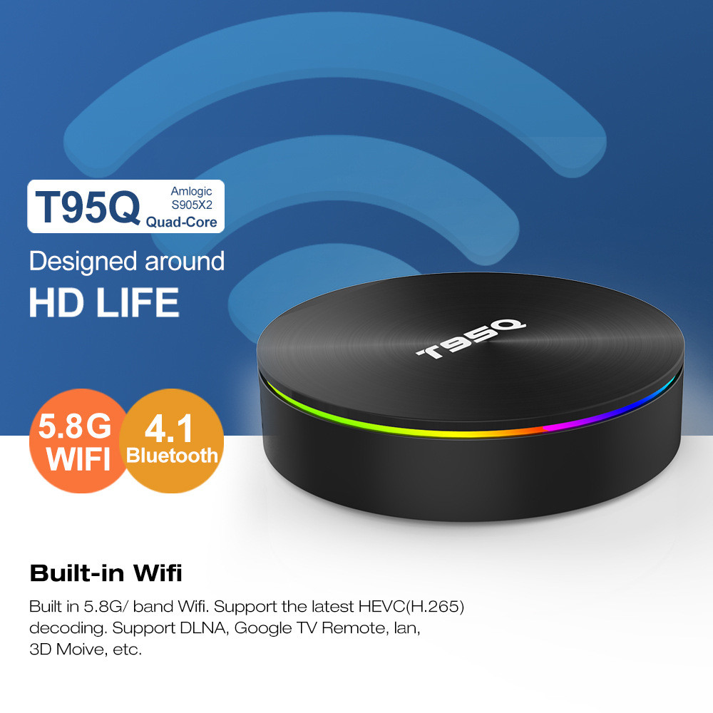 T95Q Amlogic S905X2 Quad Core Android 8.1 Smart TV BOX 4G 32G/64G Media Player