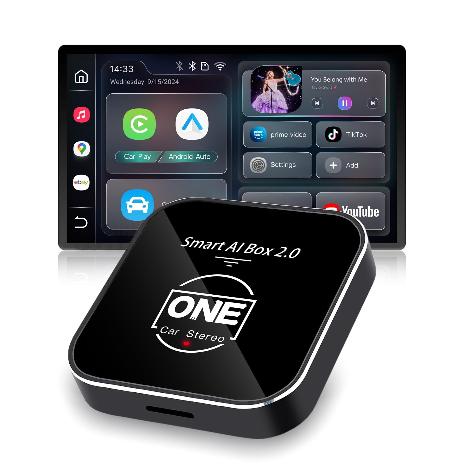 One Car Stereo 2026 Smart Ai 2.0 Wireless Carplay Android Auto Adapter Dongle