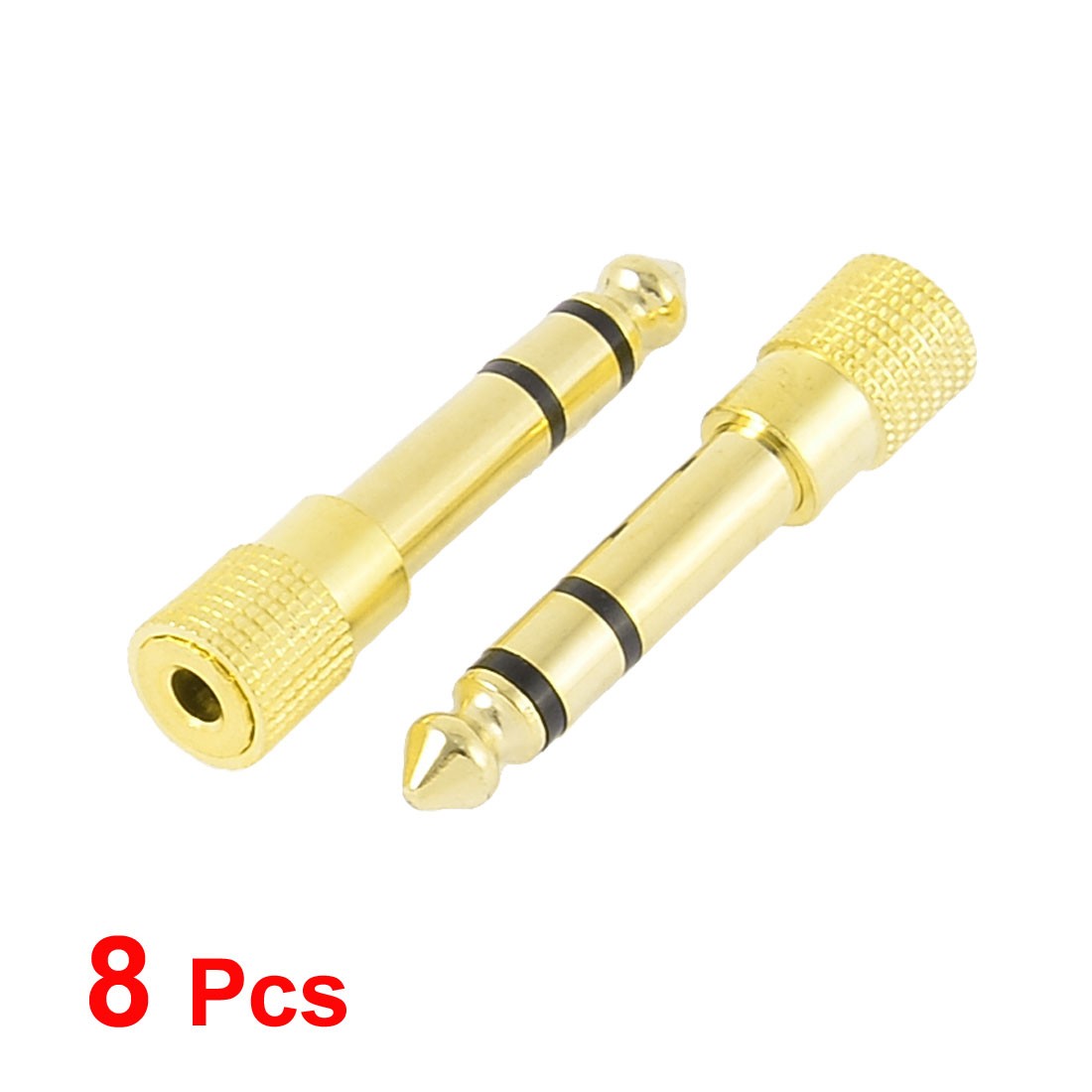 8pcs 6.35mm Male to 3.5mm Female M/F Stereo Socket Audio Connector Coupler