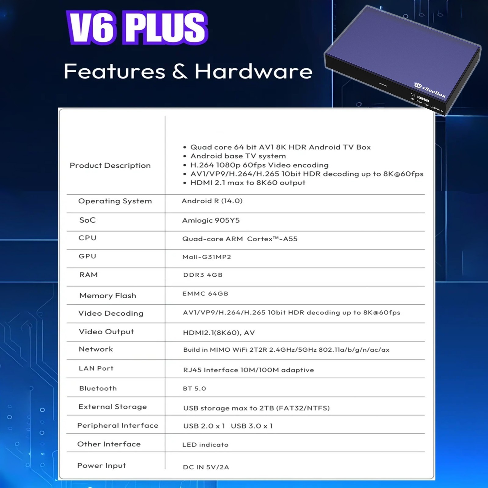 vSeeBox V6 Plus Android Box|Authorized Distributor|Free Shipping|1-year Warranty
